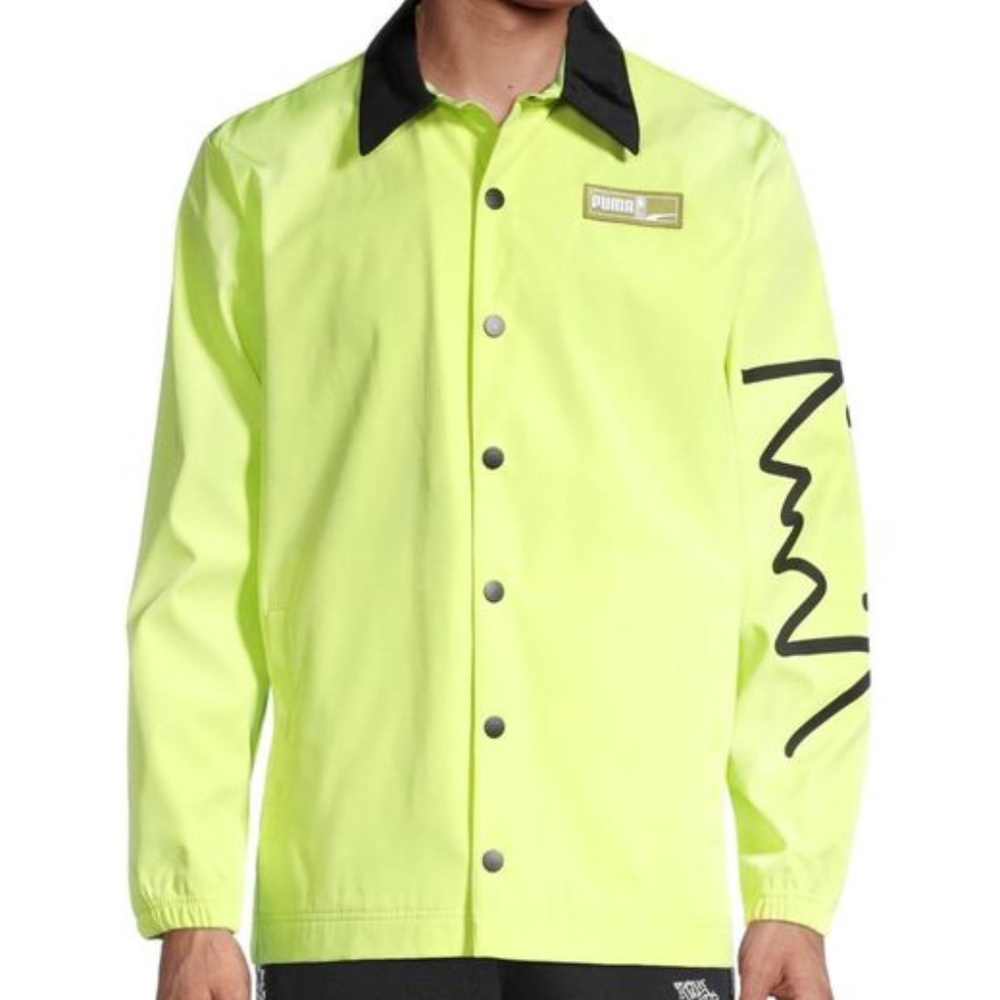 NWT $110 PUMA Franchise Coach Jacket in Yellow